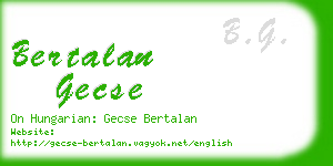 bertalan gecse business card